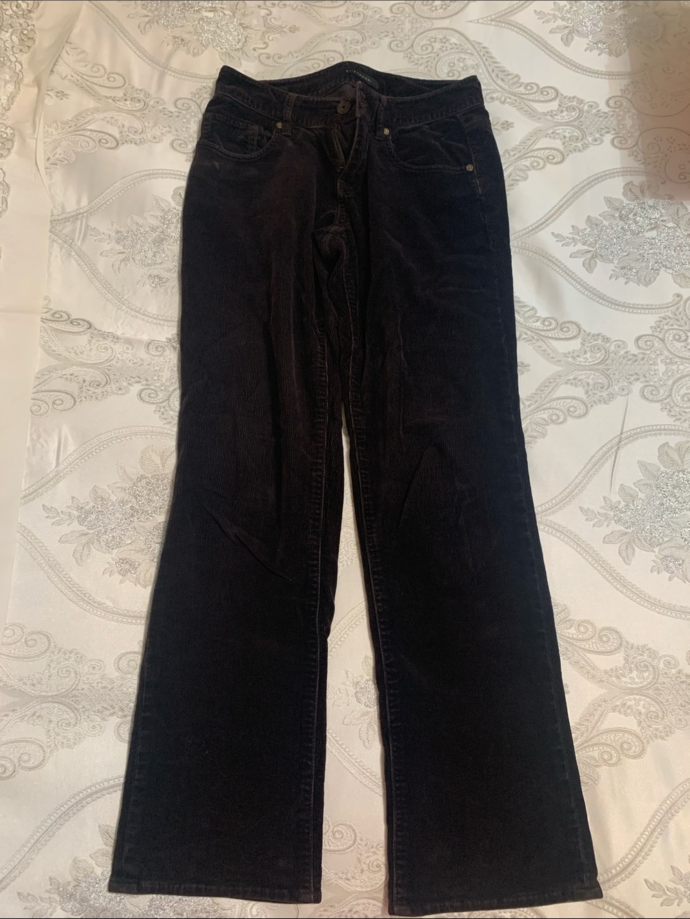 Elie Tahari Black Wide-Leg Corduroy Jeans